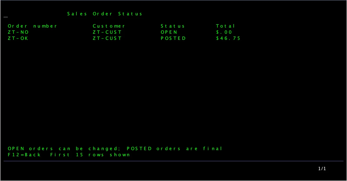 Modern browser presentation of an IBM i order workflow